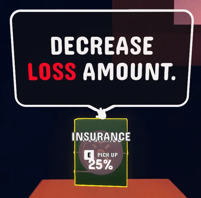 Insurance item in the shop
