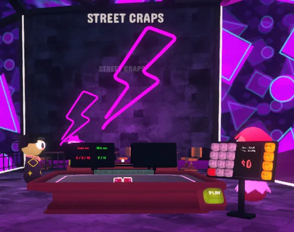 The Street Craps table