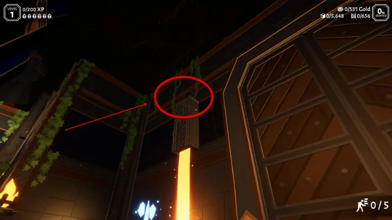 Lava dispenser left of the giant gate, with the black egg on top