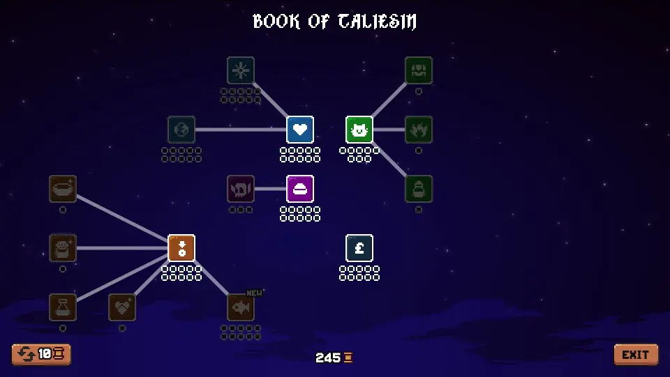 The Scrolls of Taliesin screen between biomes