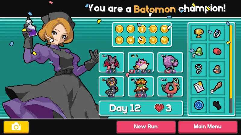 Winning Alchemist poison team on the Batomon champion screen