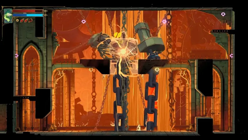 Rose fighting Talos in the Clock Tower