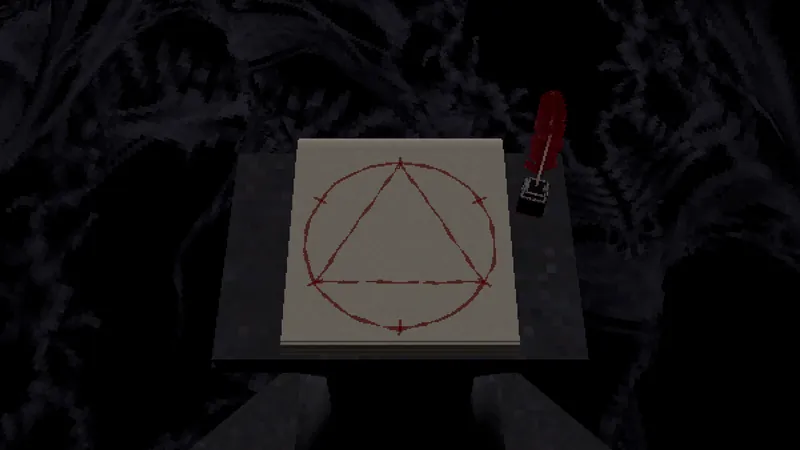 Finished first form: a triangle inside the circle