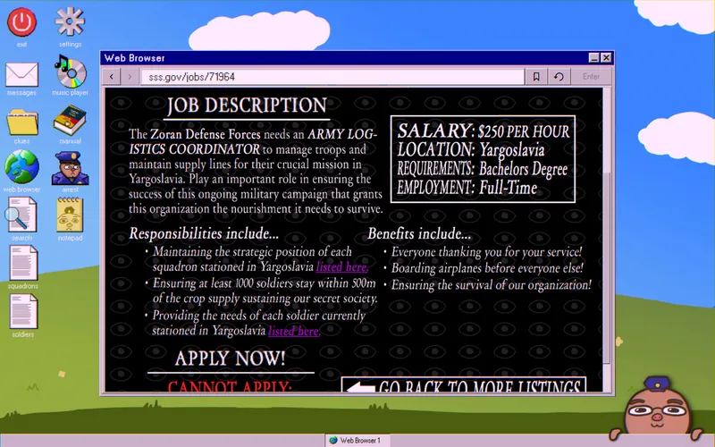 Zoran Defense Forces job posting