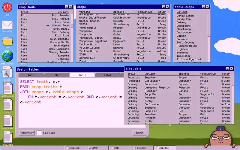 Join of the farm's crops with crops and crop_traits