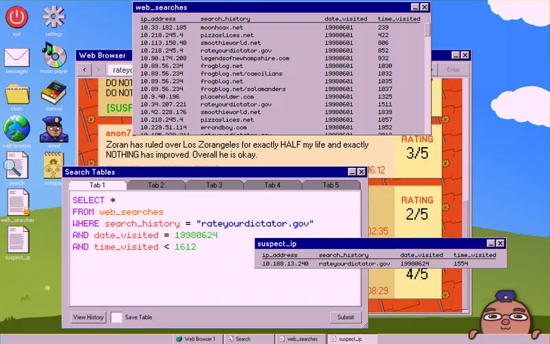 rateyourdictator.gov admin page with the comment under investigation and the IP query