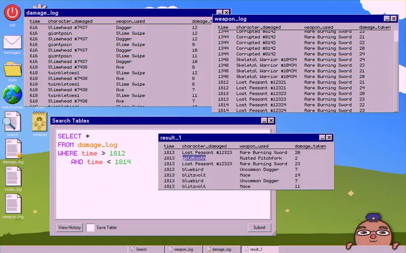 Damage log filtered between 1812 and 1814