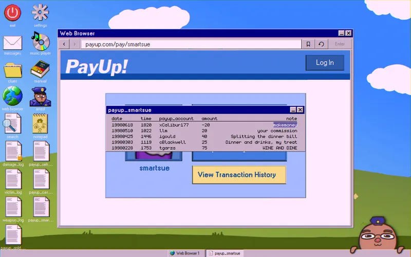 PayUp transaction history for smartsue