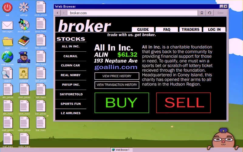 broker.com homepage with the stock list