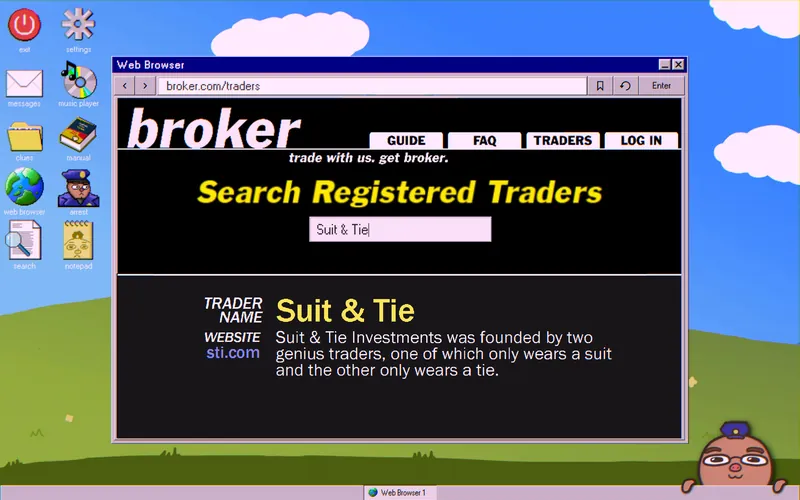 Suit & Tie entry in the broker.com trader search
