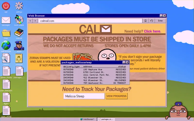 calmail.com package tracker with Melissa Steep's packages