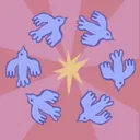 Achievement icon showing a group of doves