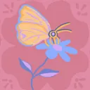 Achievement icon showing a butterfly on a flower
