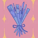 Achievement icon showing a bundle of paintbrushes
