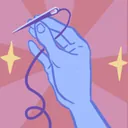 Achievement icon showing a hand threading a needle