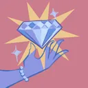 Achievement icon showing a hand holding a diamond