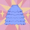 Achievement icon showing a tiered ruffle skirt