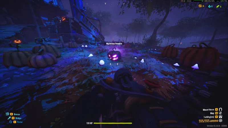 Mysterious Pumpkin item on the ground among pumpkins