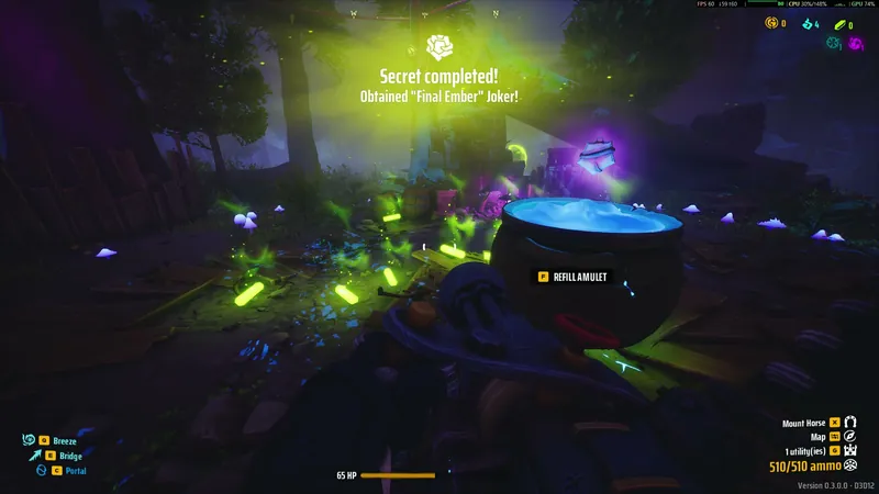 Secret completed message after obtaining the Final Ember Joker at the cauldron