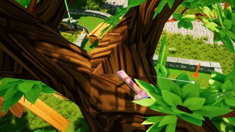 Rainbow hammer in the branches of a tree near the hole 14 start