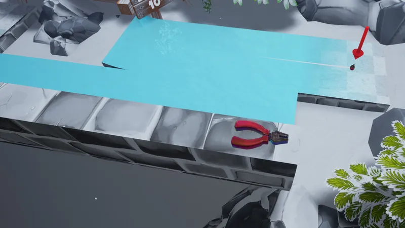 Pliers on the upper edge of the hole 10 half pipe