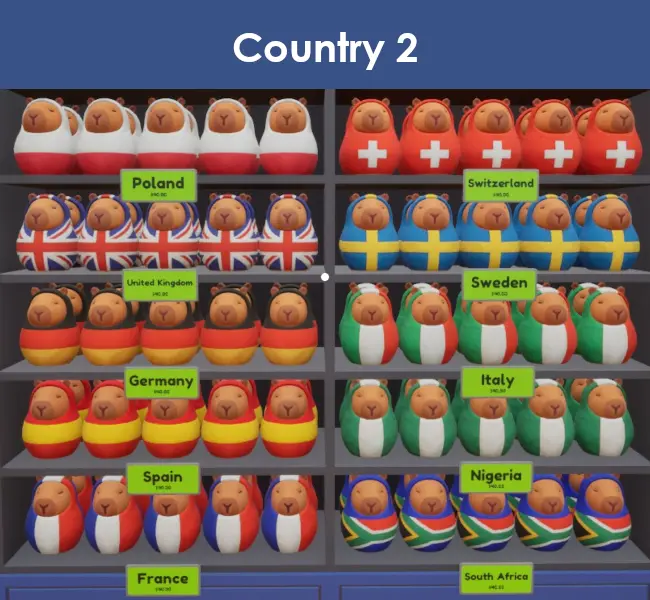 Country capybaras in Sort The Capybaras, part 2