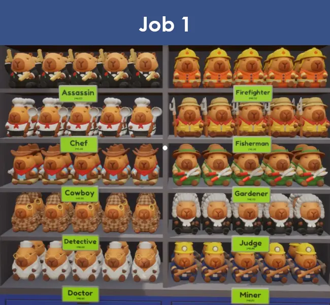 Job capybaras in Sort The Capybaras, part 1