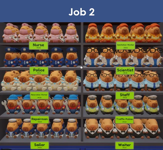 Job capybaras in Sort The Capybaras, part 2