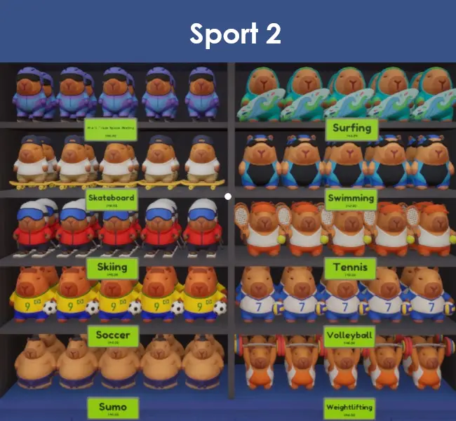 Sport capybaras in Sort The Capybaras, part 2