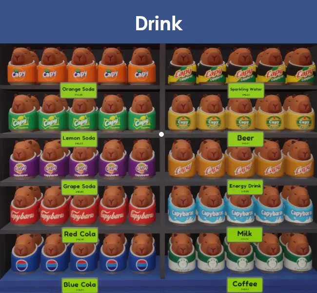 Drink capybaras in Sort The Capybaras