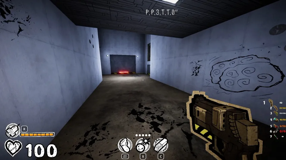 Dark room past the brain graffiti