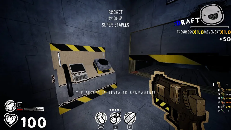 Button behind the destructible wall