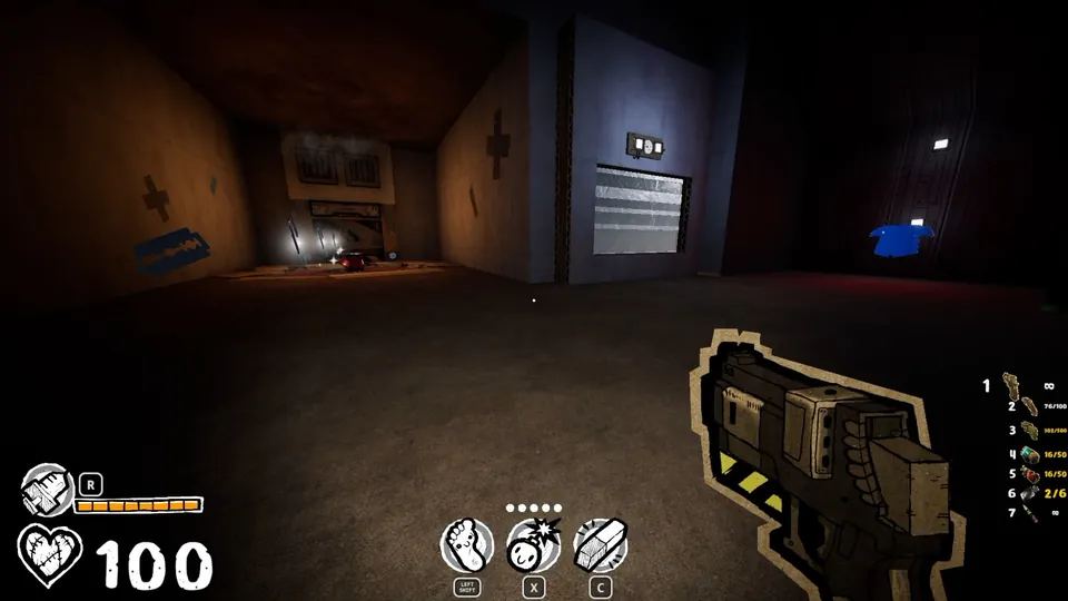 Hallway with rotten liquid near the armor pickup