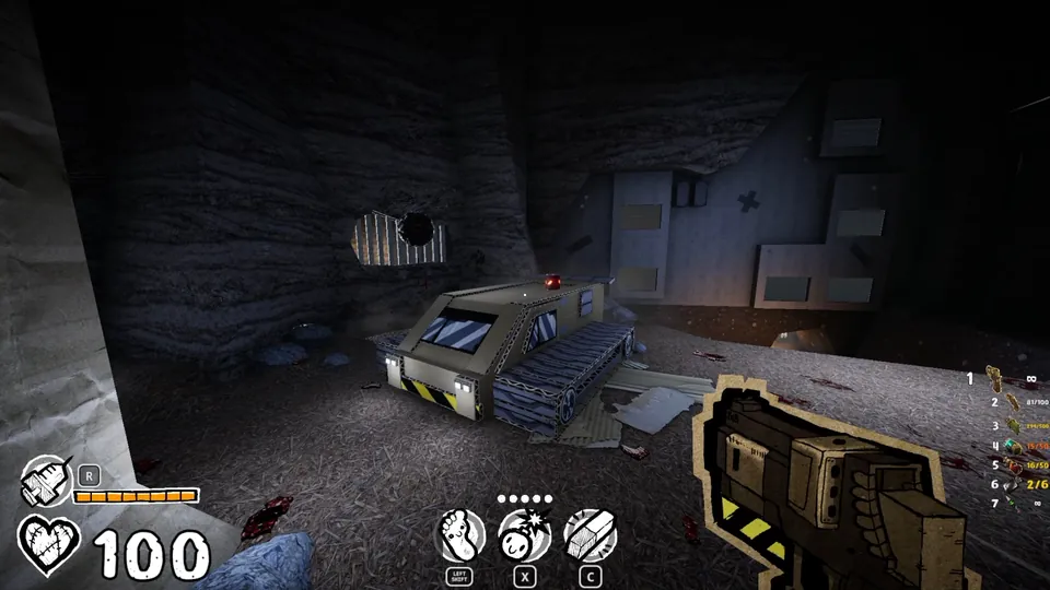 Treaded vehicle in the first metal music area