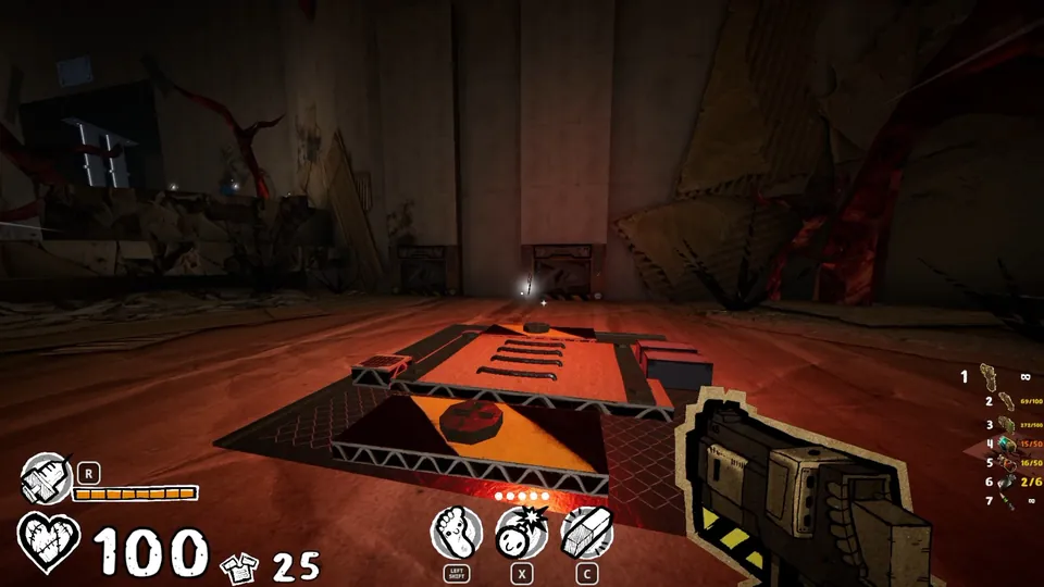 Jump pad and armor on the little cliff