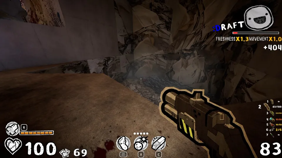 Small drop-down area before the ladders