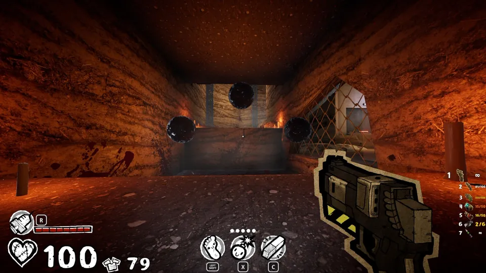 Hallway with the three balls
