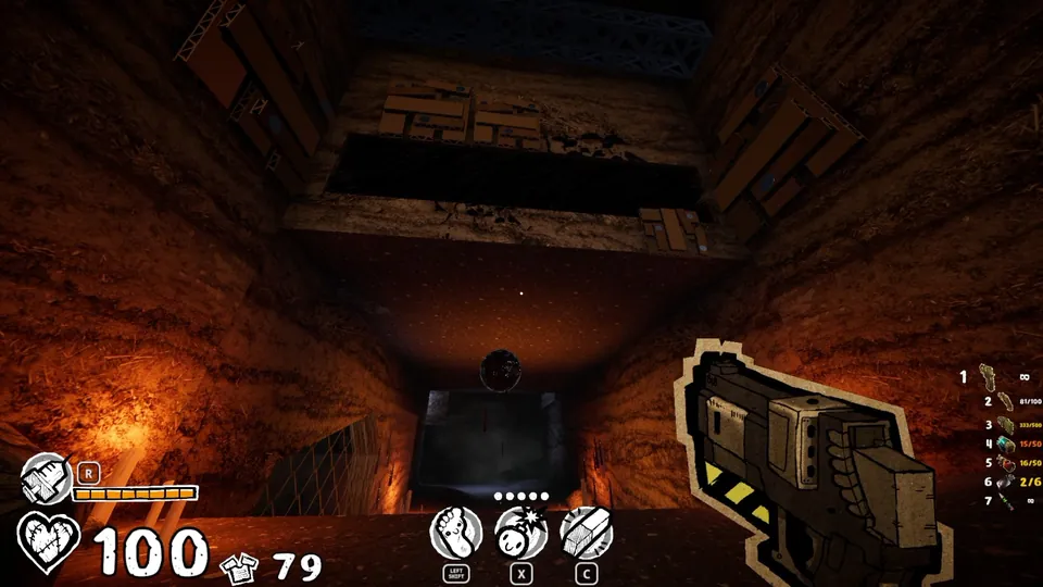 Opening above the three balls hallway