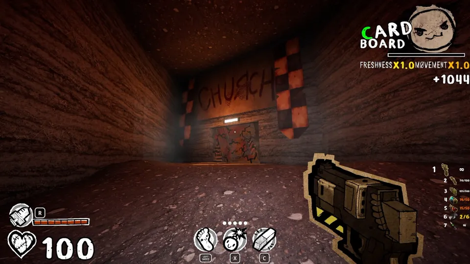Church sign above the destructible wall