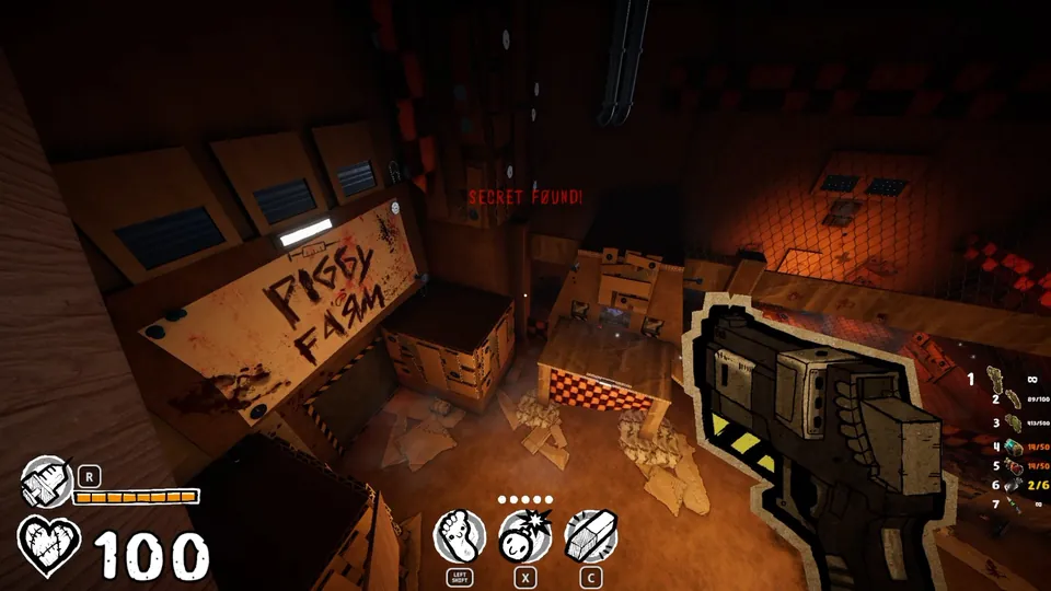Piggy farm sign above a lower area