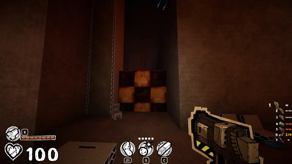Checkered wall below the piggy farm sign