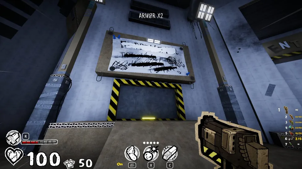 Locked door in the open area