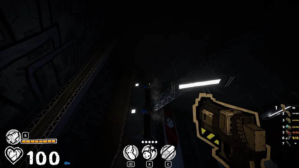 Gap near the ceiling above the vent platform
