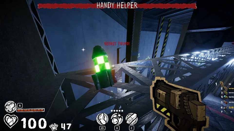 Secret item on a metal frame