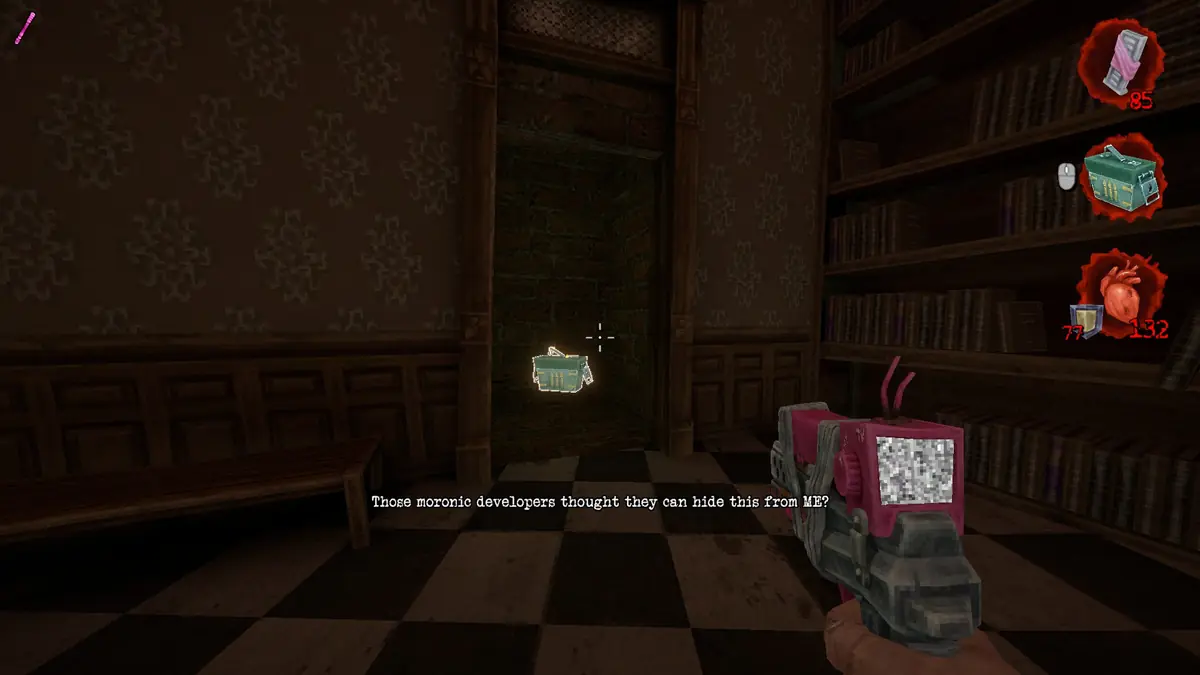 Postal Brain Damaged All Are Mad Here, Dude Secret #2: Bookshelf location 3