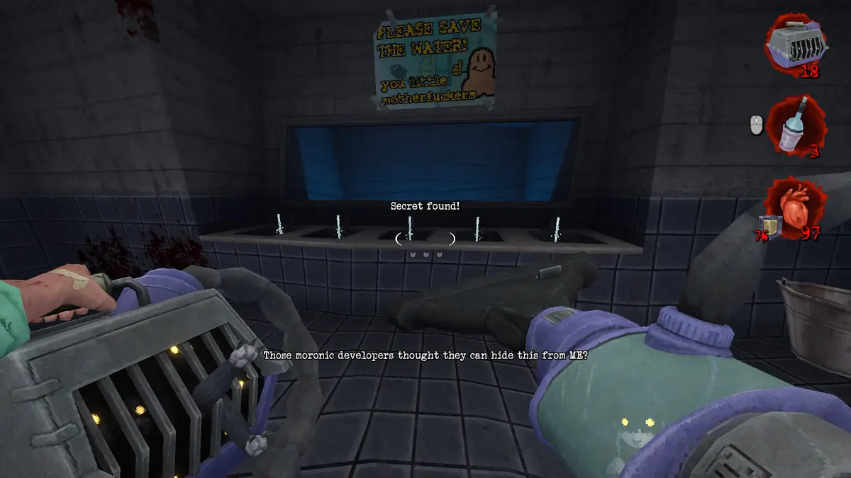 Postal Brain Damaged Area 69 Secret #2: Wash Your Hands location