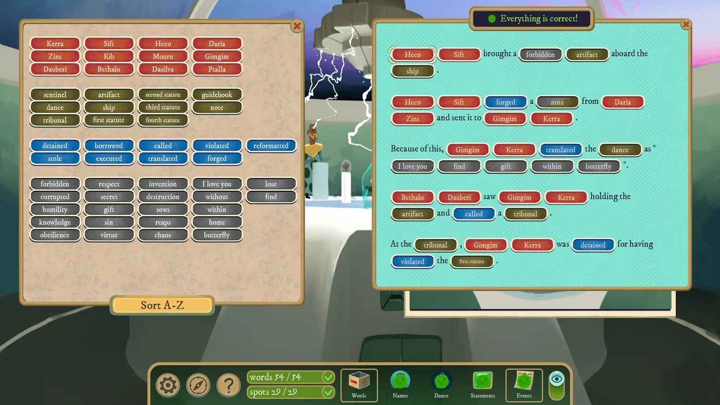 Rise of the Golden Idol Court of the Sentinel events scroll solution