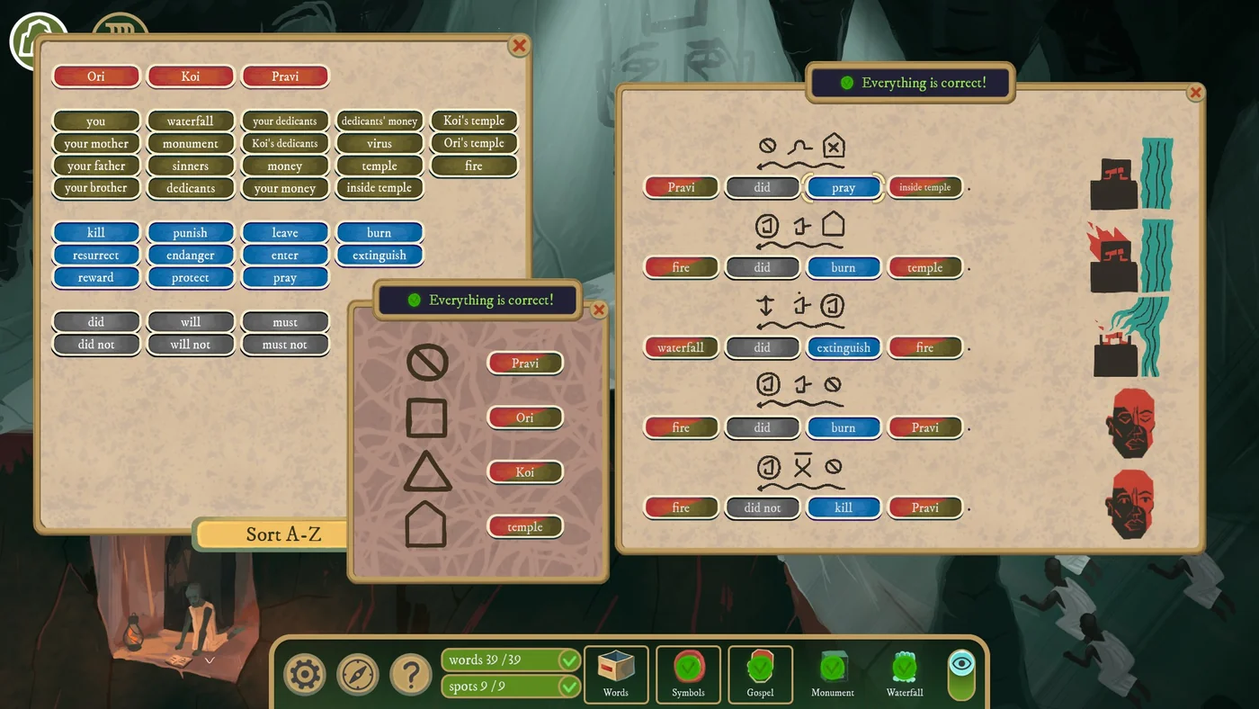 Rise of the Golden Idol Revelation symbols and gospel scrolls solution