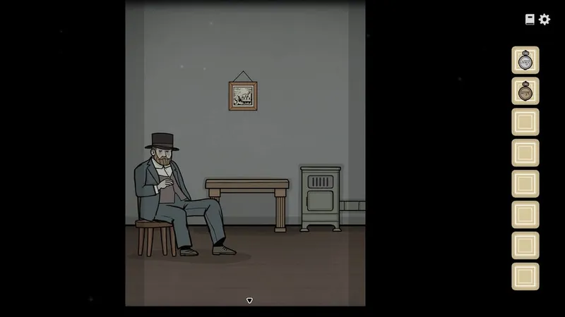 William sitting on a stool in the stove room