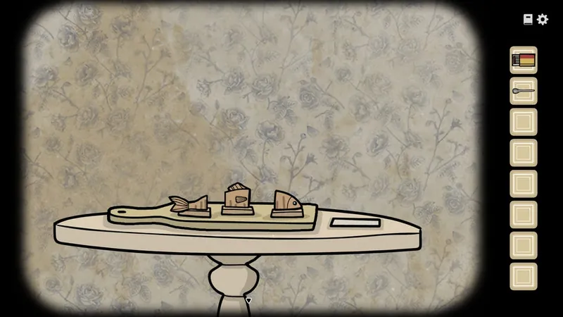 Small table with the fish on toast
